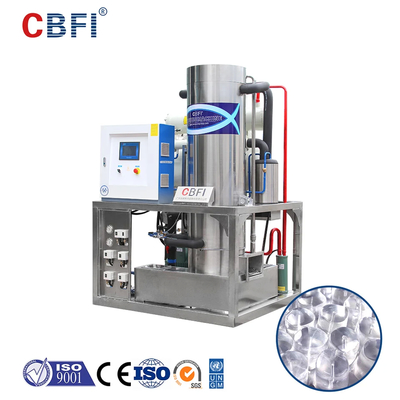 Integrale structuur 3,5 kW buis-ijsmachine met 28,3 kW koelcapaciteit en 30 ~ 55 mm ijslengte